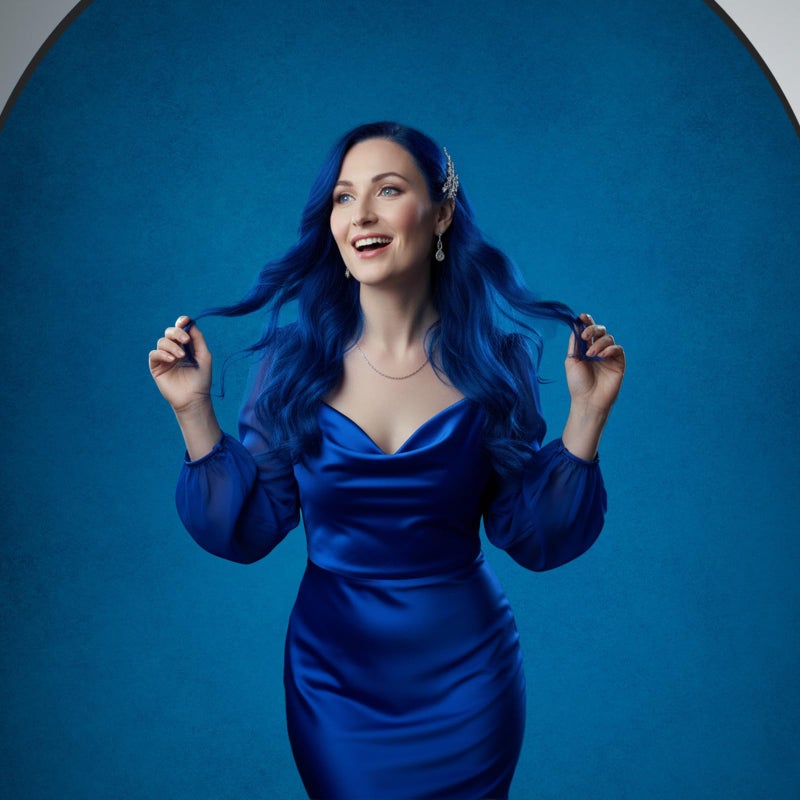 Kate Collapsible Backdrop Pop Up Backdrop Light Black&Blue Portable Background for Parties, Portrait, Video, Podcast, 5x6.5ft - Image 3